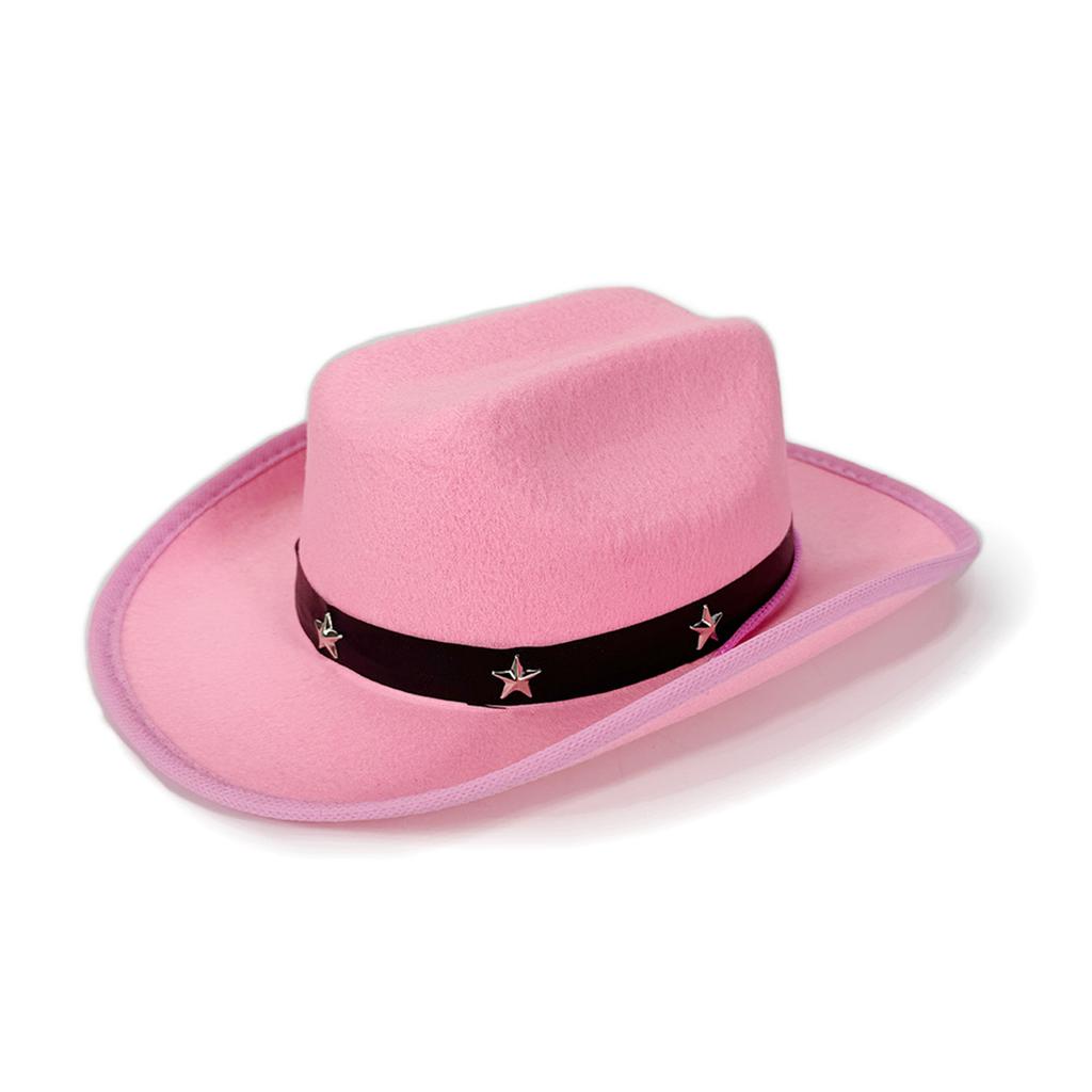 Kids Western Cowboy Hat With Star Studs Adjustable Strap For Ages 3-12 Outdoor And Party Wear
