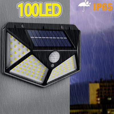1PCS 100 LED Solar Power Wall Light Motion Sensor Waterproof Outdoor Garden Lamp