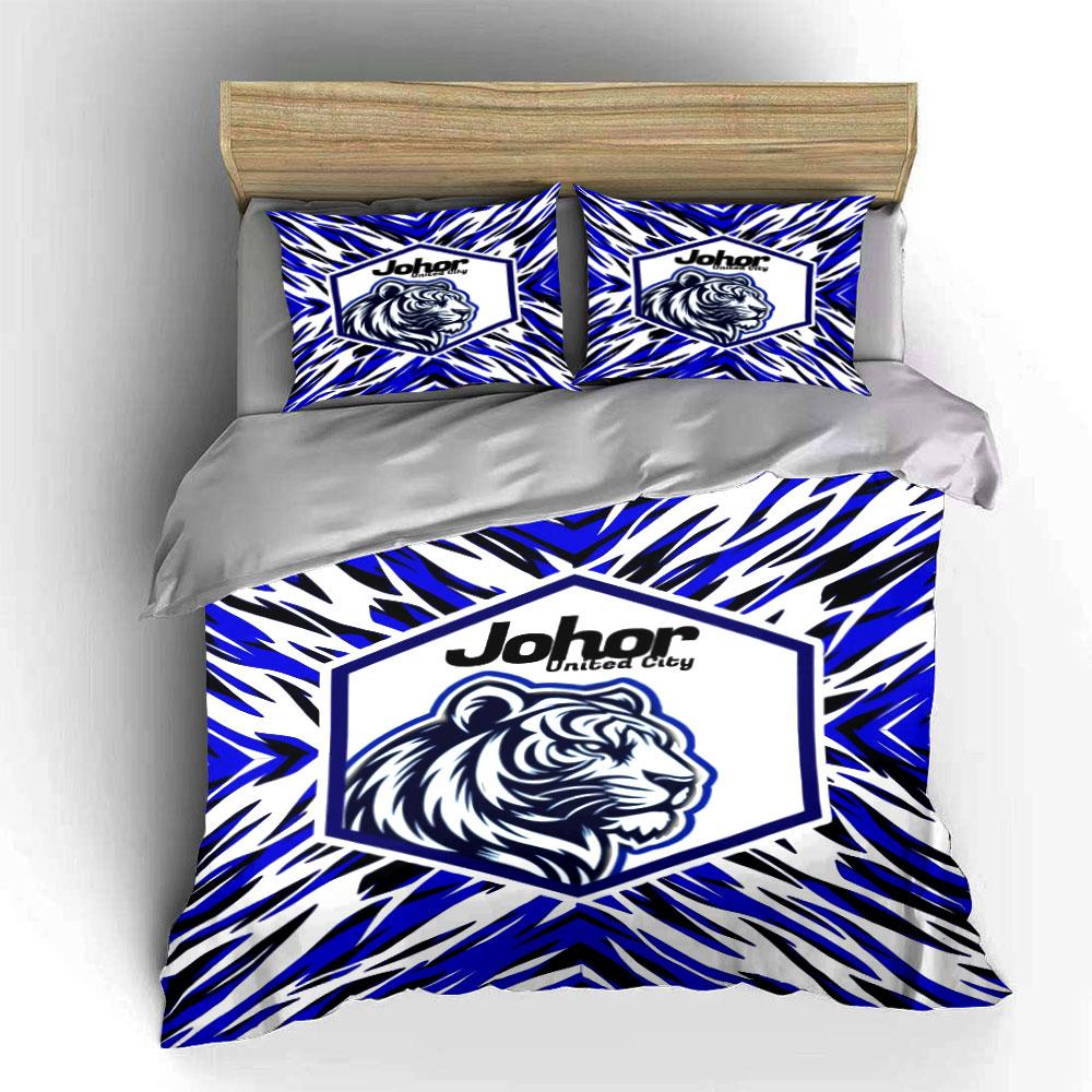 Blue Tiger Johor Bedding Set Bedding Duvet Cover Set Duvet Cover Pillowcases (1 * Duvet Cover 2 * Pillowcases, without duvet insert)