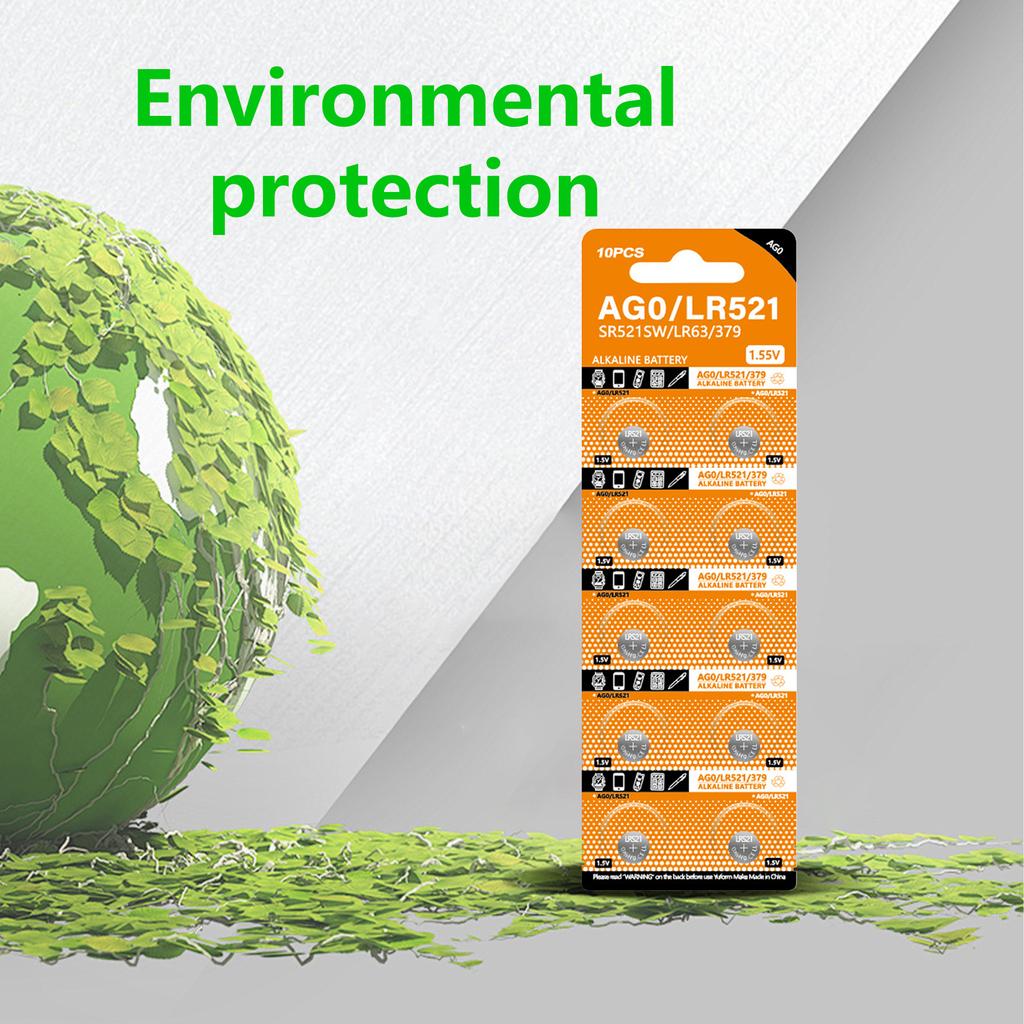 10Pcs AG0 Button Batteries SR521SW LR521 SR521 AG521 S521E 521A SG-521S SR63 GP379 V379 379X D379 379L 379LD For Watch