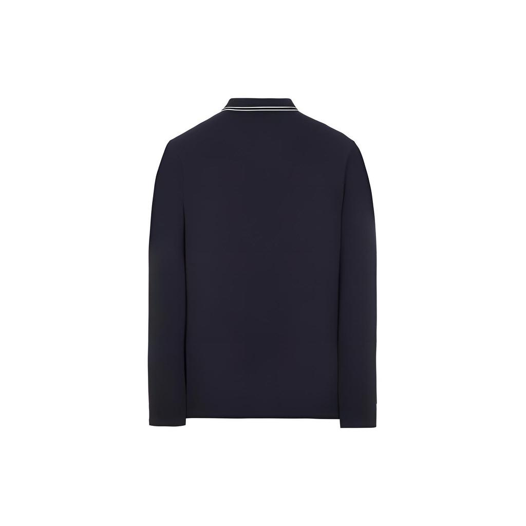 STONE ISLAND Ss23 Koszulka polo z długim rękawem i wzorem kompasu Męskie topy Granatowy 10152SL18-A0020