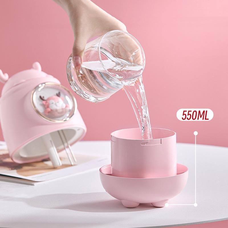 Draagbare Luchtbevochtiger Met Auto-Roterende Projectielamp 2000 Mah Usb Oplaadbare Geurverspreider Thuiskantoor Stille Mist Maker