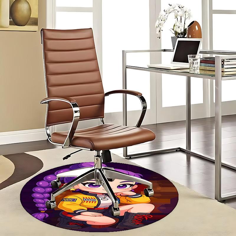

1pc Anime Cartoon Design Round Carpet - Office Chair Mat, Non-Slip Rug for Home Decor, Living Room, Bedroom, Game Room & Dormitory.Q010 80cm by 80cm