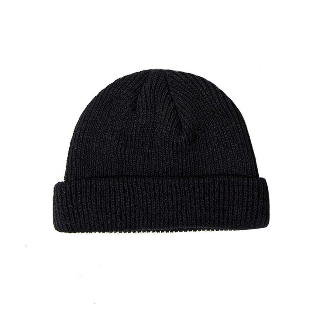 Knitted Hat Woolen Cap Warm Beanie Outdoor Unisex Winter Solid Headwear Supplies Vintage Retro Male Softness Style Color