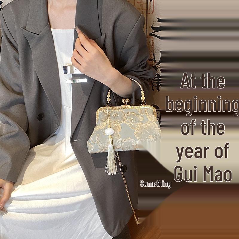 2024 Silk Texture Embroidered Handbag: Spring Fairy Chain Bag for Hanfu Skirt