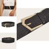 Unique Geometric Buckle Waist Belt For Women With Leather Material For Spring And Fall