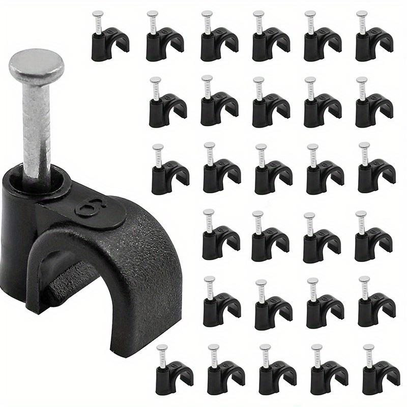 

30/50 шт. 1/4 /6 мм напівзатискач J-подібний гачок із цвяхом, затискачем для кабелю з цвяхом, затискачем для кабелю Ethernet 30pcs чорний