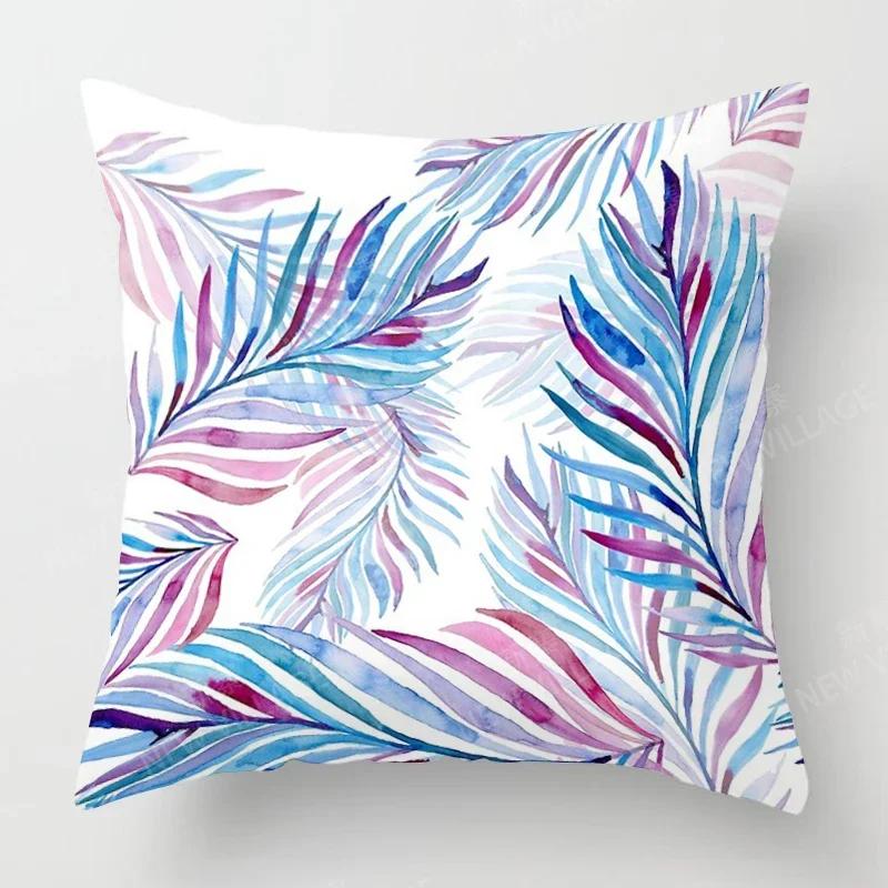Nordic Fall Home Decor Autumn Throw Pillow Case Sofa Cushion Cover Modern 45X45Cm 45*45 50X50 60X60Cm 40*40Cm Leaf Plant Green