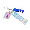 Aurora Tape Keychain with Acrylic Oshare Majo Love and Berry Charm, (Berry)