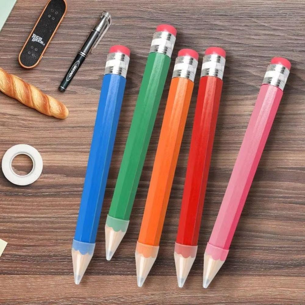 

With Eraser Giant Pencil 18/34/39CM Large Wood Pencil High Quality Stationery Pencil School Office Blue-34CM