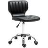 Stool On Wheels - 360 Degrees Swivel Work Stool - Ergonomic Stool - Adjustable Seat Height 47-62 Cm - Padded Synthetic Upholstery Black Chromed Metal