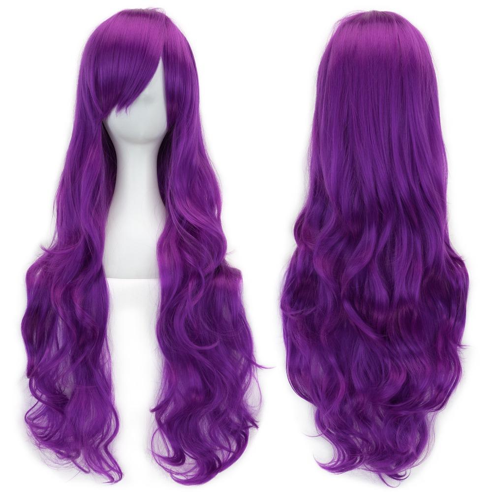 Heat Resistance Long Curly Hair 80cm Women Wave Hairpiece Universal Anime Cosplay Wigs  Halloween