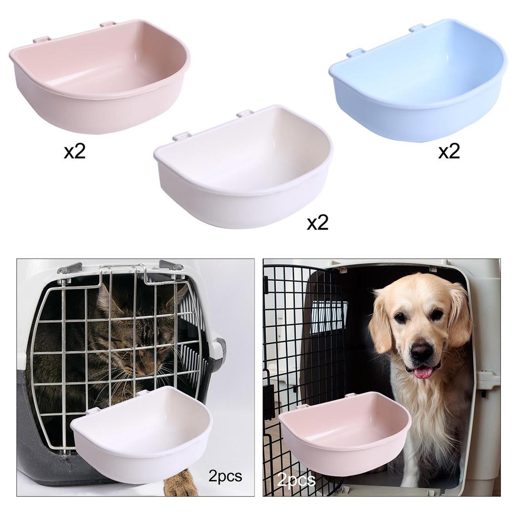 2Pcs Crate Dog Bowls Easy to Mount Water Feeder Dish for Wire Cages or Crates
