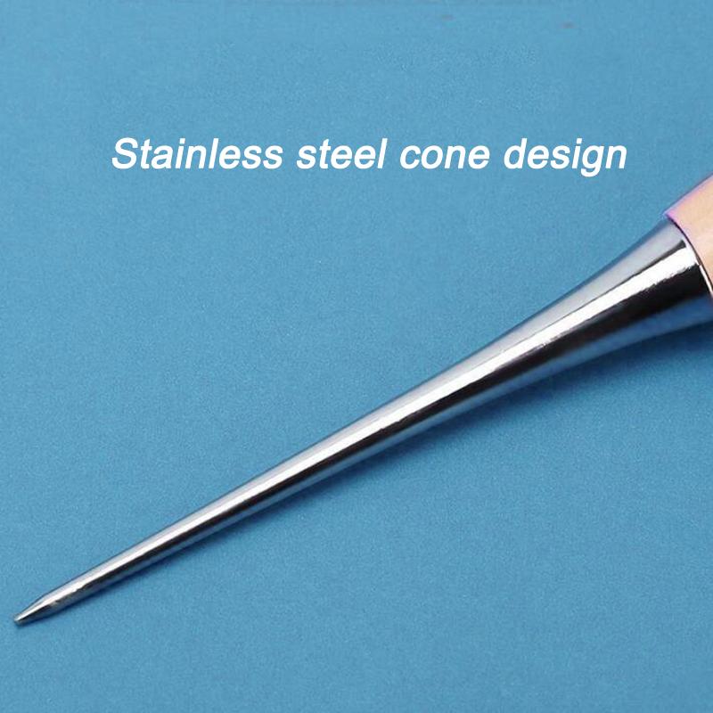 Round hole solid wood handle awl handmade DIY leather awl with sheath awl sewing awl handmade tool