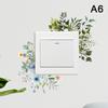 Decor Wall Paper Long Lasting Wall Mural Colorfast Plant Flower Switch Wall Decorative Sticker Self-Adhesive Decal