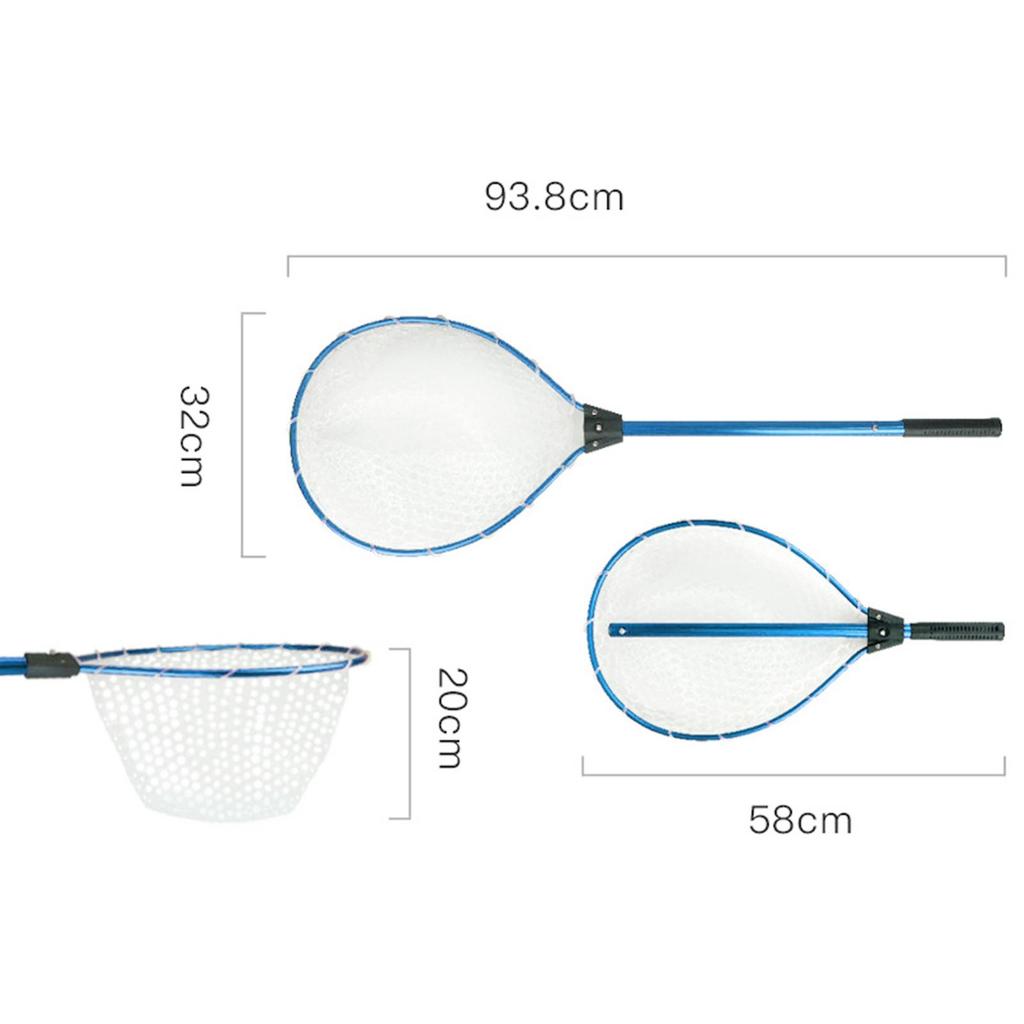Folding Fishing Brail Landing Net Stainless Steel Triangle Frame Large Dense Landing Dip Foldable Fishing Accessories