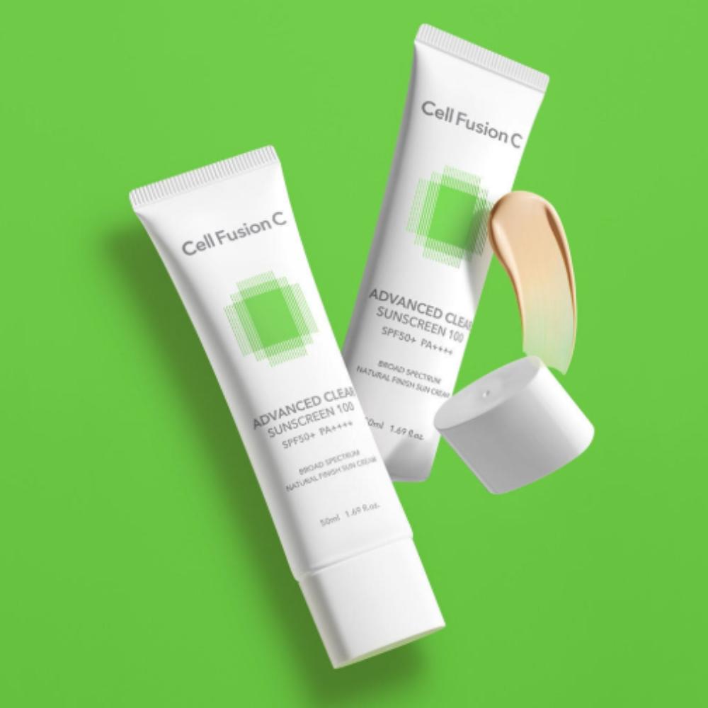 

Cell Fusion C Advanced Clear Sunscreen — Солнцезащитный крем-праймер с эффектом блюра пор для жирной и комбинированной кожи (50 мл × 2)