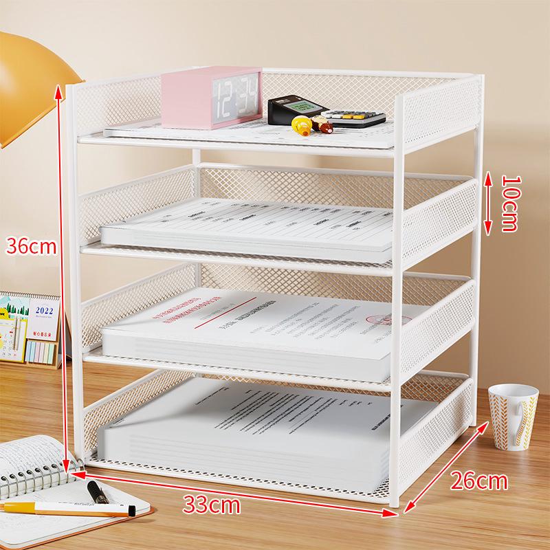 Multi-Layer Metal Desktop File Rack and Document Holder