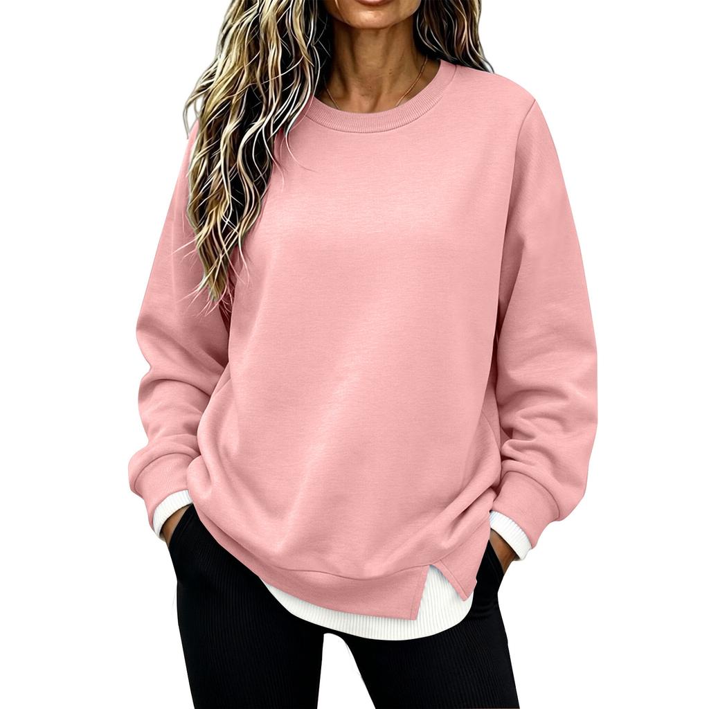 Women's Casual Two-Piece Long Sleeve Round Neck Pullover Top