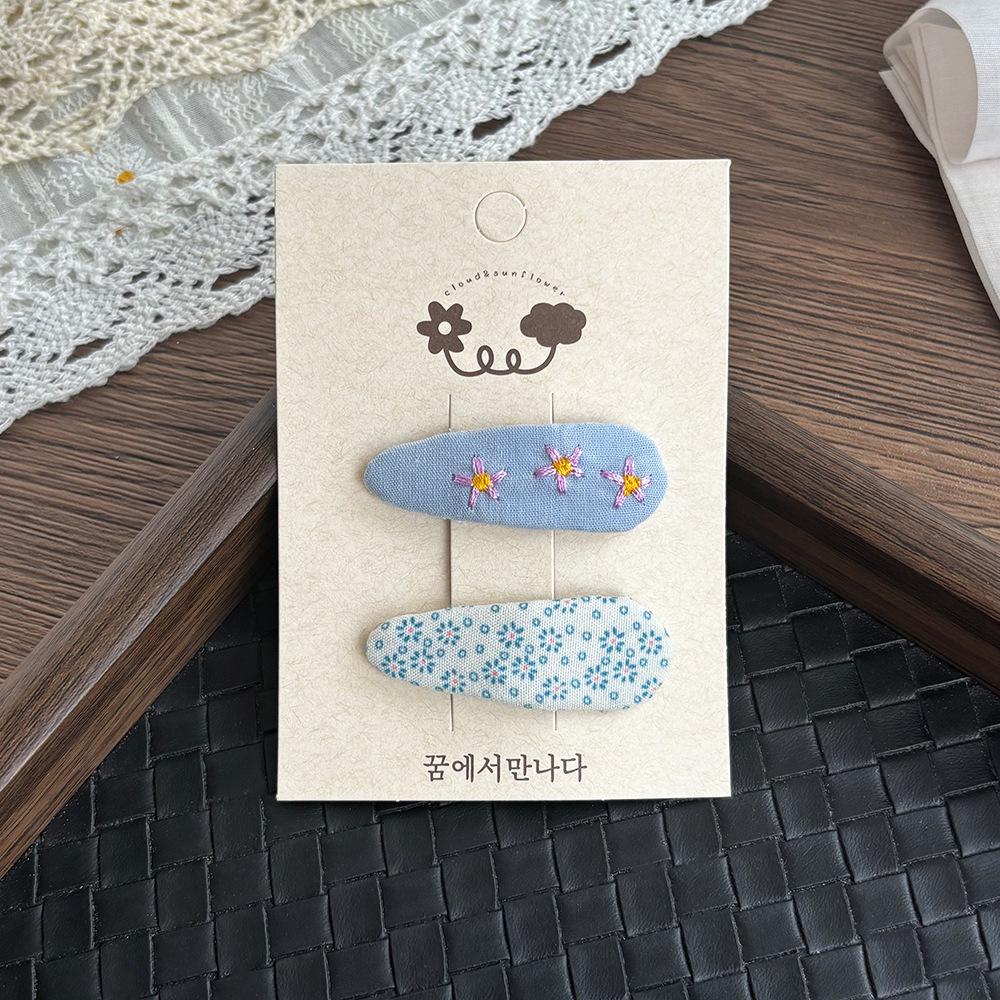 Haarspange mit gestickten Blumen im koreanischen Stil für Mädchen