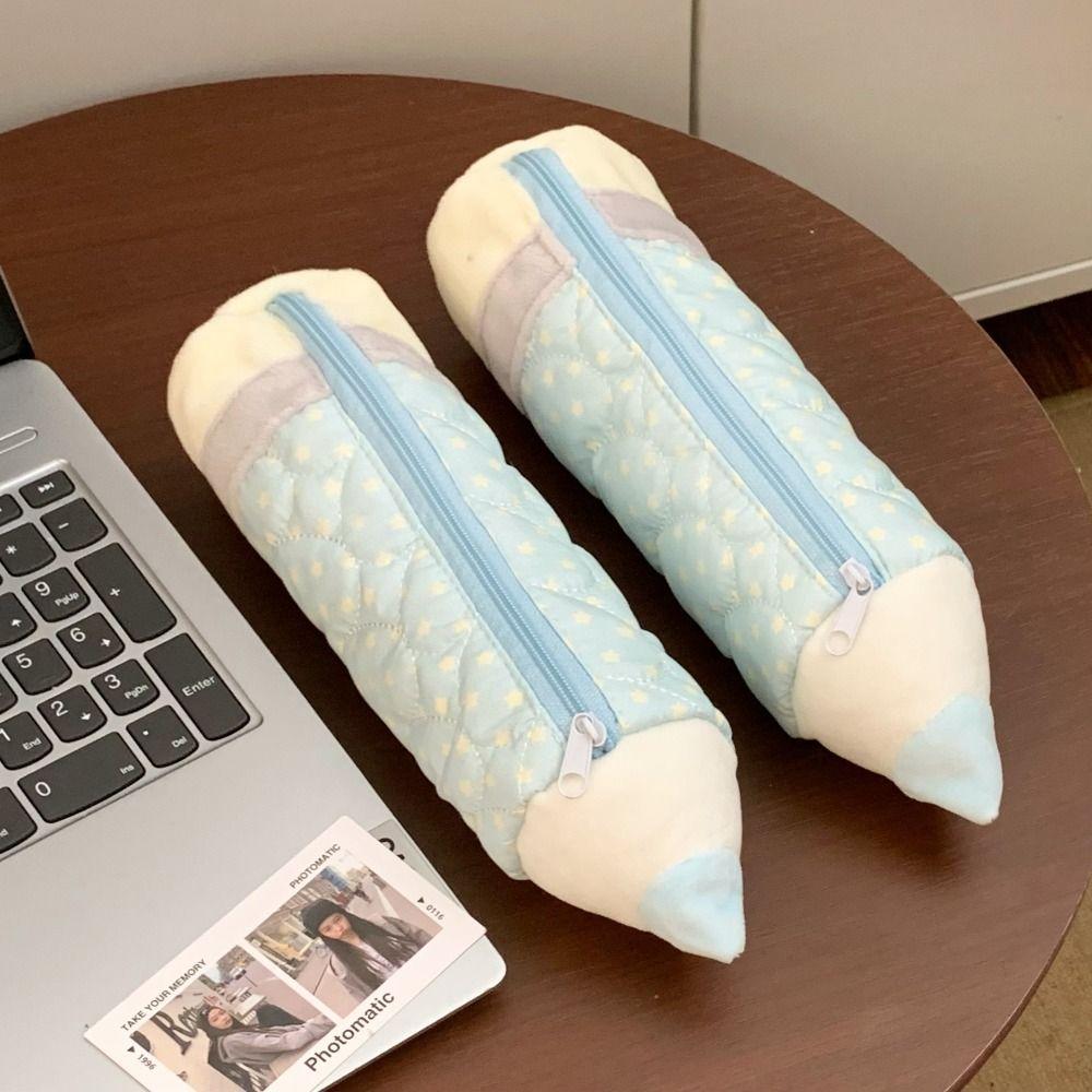 Star Print Pen Bag Pencil Shape Stationery Bag INS Stationery Organizer  Students
