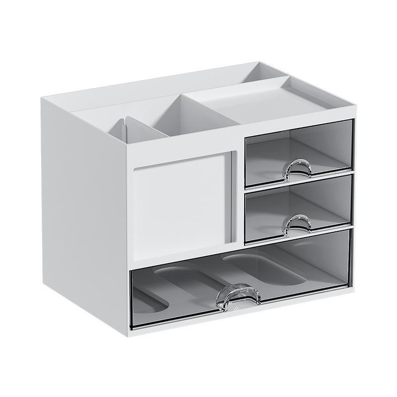 Multifunctional Desktop Storage Box with Drawer - Pen Holder and Large Capacity Stationery Organizer