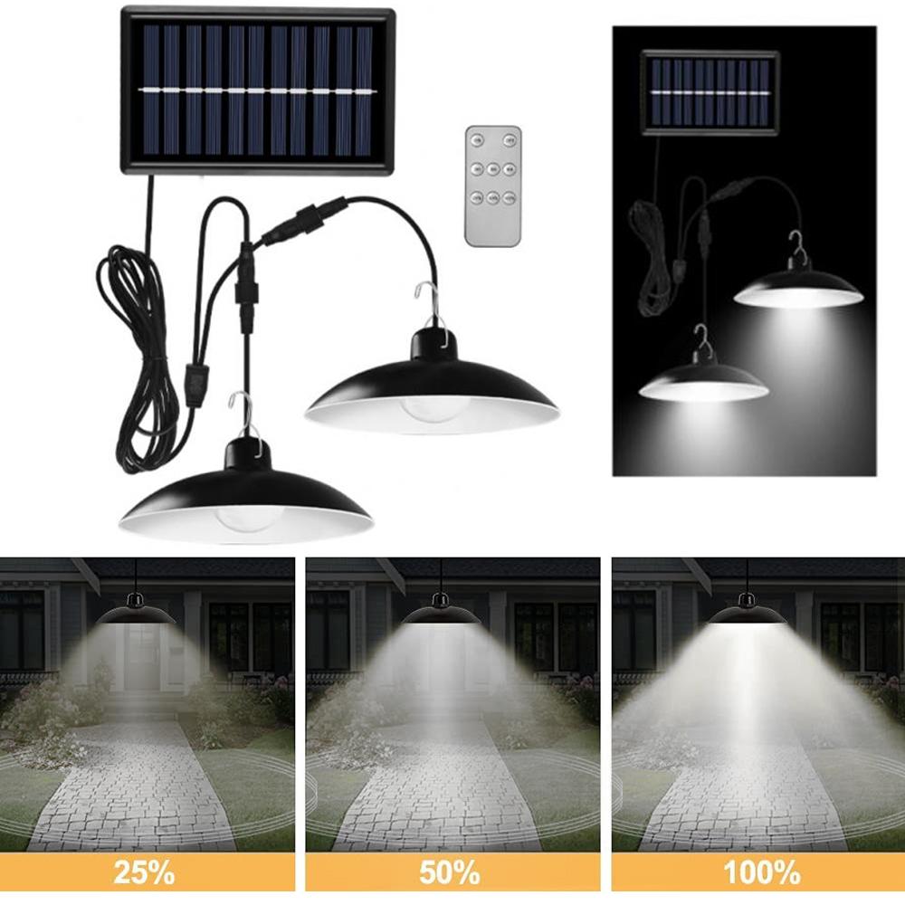 Solar Garden Ceiling Lamp LED with Twilight Sensor for the Garden, Remote Control
