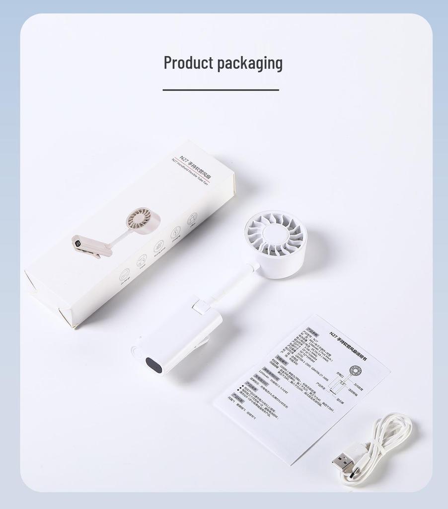 USB Digital Display Portable Mini Silent Clip Fan for Eyelash and Nail Makeup with Soft Tube
