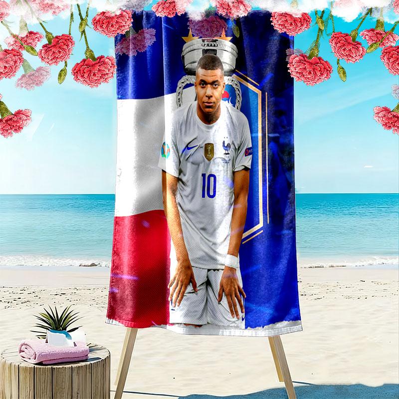 Kylian Mbappé Vibes Beach Towel, Large Soft Quick Dry Towel for Beach Camping Swimming