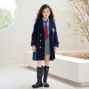 Girls' British College Style Wool Coat - Warm, Thickened, Mid-Length, Cotton-Padded Winter Wear 2025