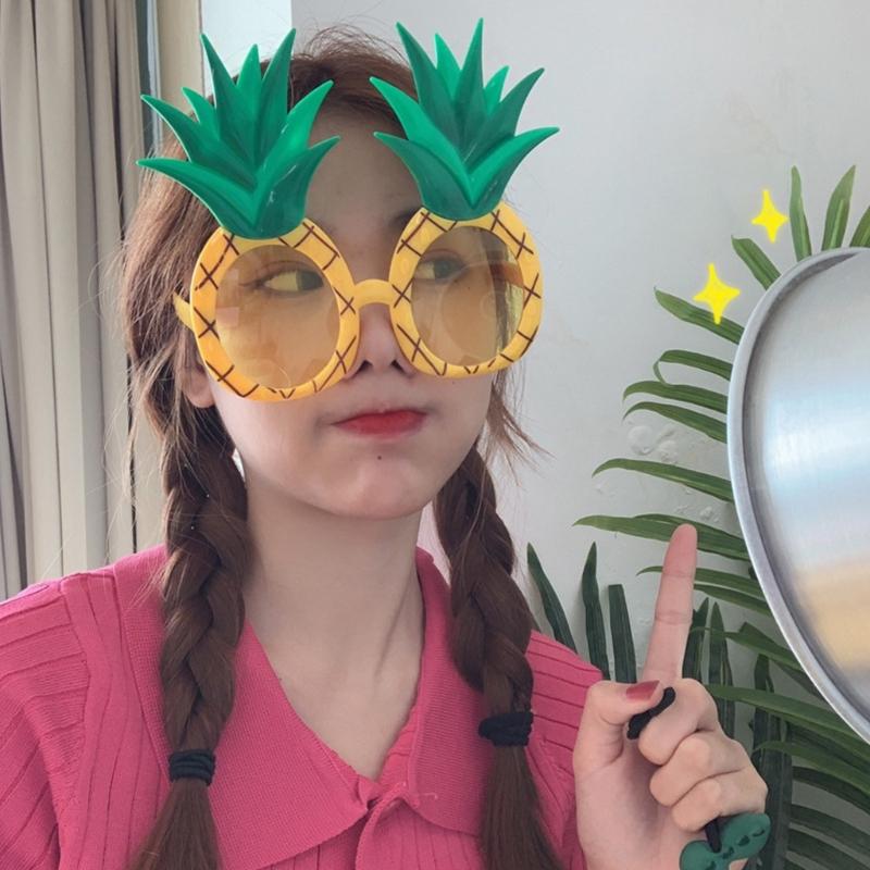 Tropical Pineapple Sunglasses Fruit Shape Eyeglasses Luaus Party Sunglasses Funny Novelty Eyewear for Beach Luaus Party