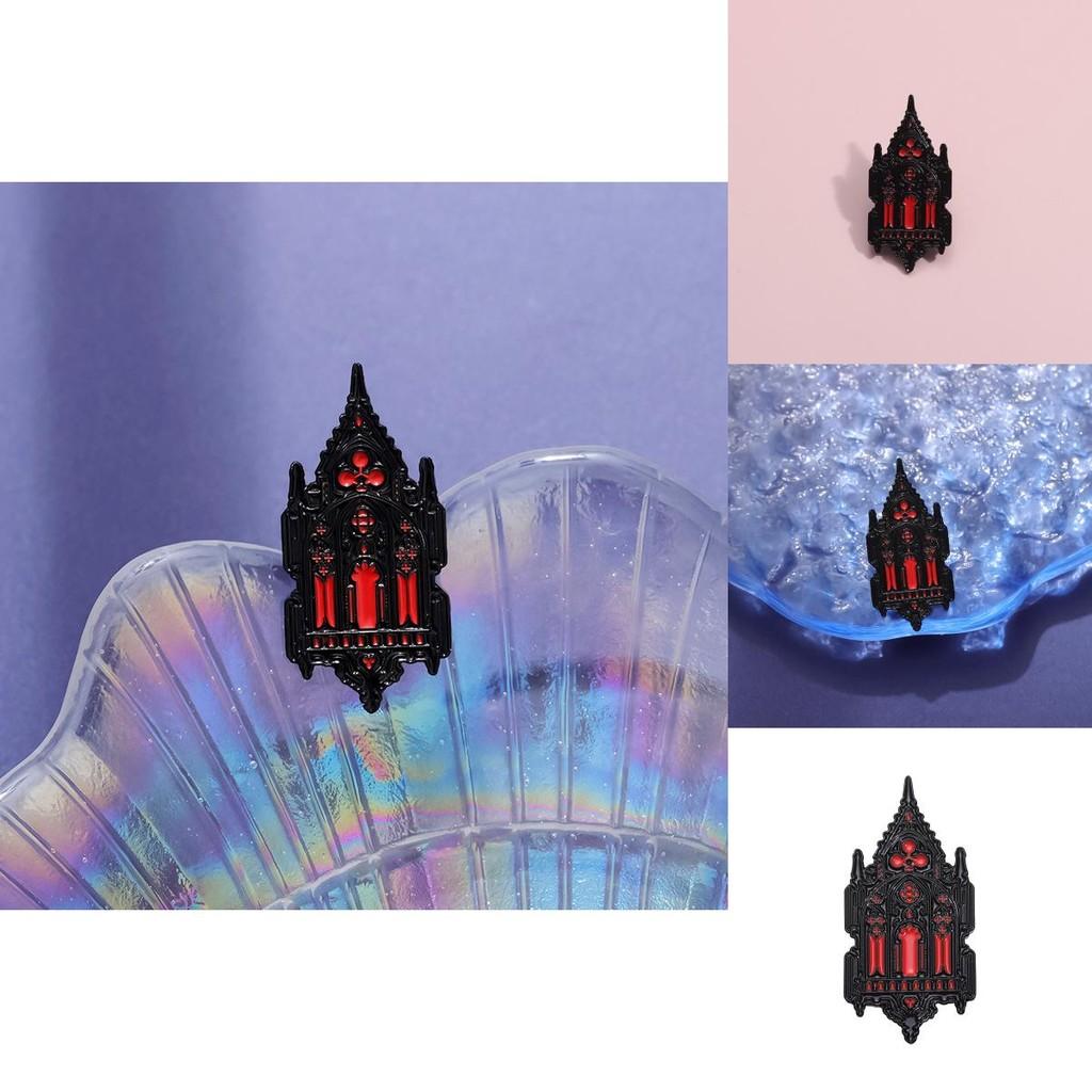Artistic Cartoon Gothic Church Brooch In Alloy For Fashionable Clothing And Bag Decor