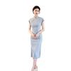 Blue-gray high-end daily women's mother cheongsam 1011 new retro improved Chinese dress party wear