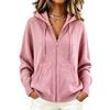 Women's Hooded Cardigan Sweater with Buttons - Knit Color Casual Open Front Jacket for Fall Winter