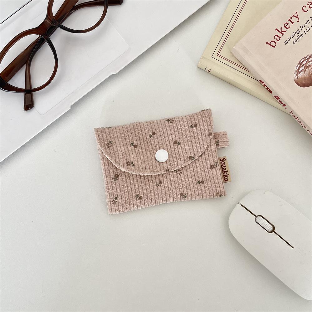 Corduroy Small Coin Wallet  Card Case  Coin Storage  Student Wallet  Card Case  ID Card Bag