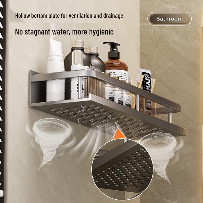 JINGRUIXIANG No-Drill Stainless Steel Bathroom Shelf