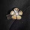 5pcs Elegant Golden Flower Hair Forks Hairstyle Tools Wave Zinc Zinc Alloy Barrettes Pearl Side Clips  Wedding