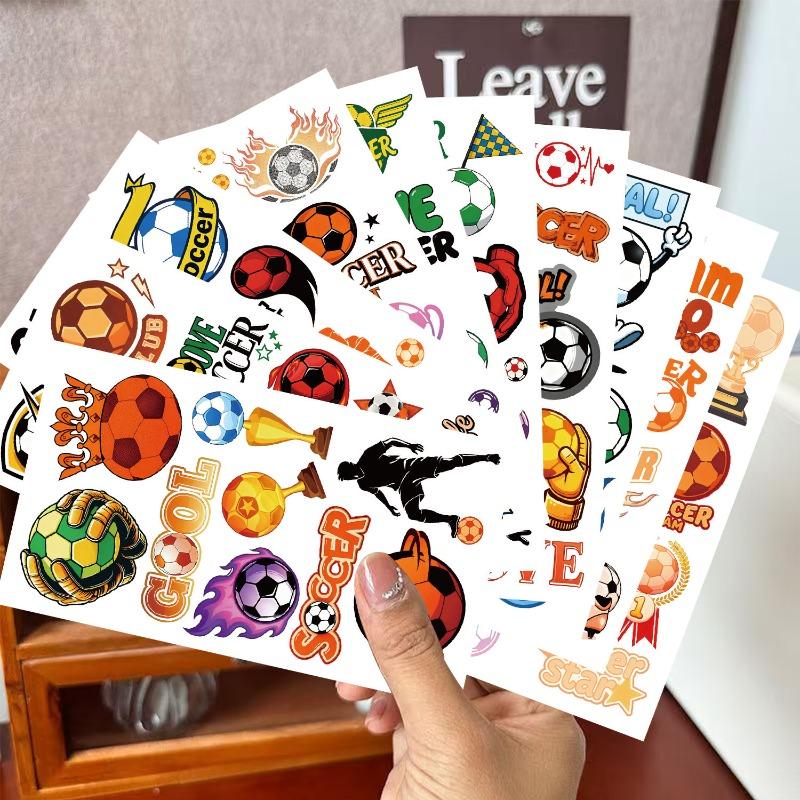10 Cartoon Luminous Football Tattoo Stickers for Party Decoration of The World Cup on Children's Arms - Water Transfer Tattoo Stickers