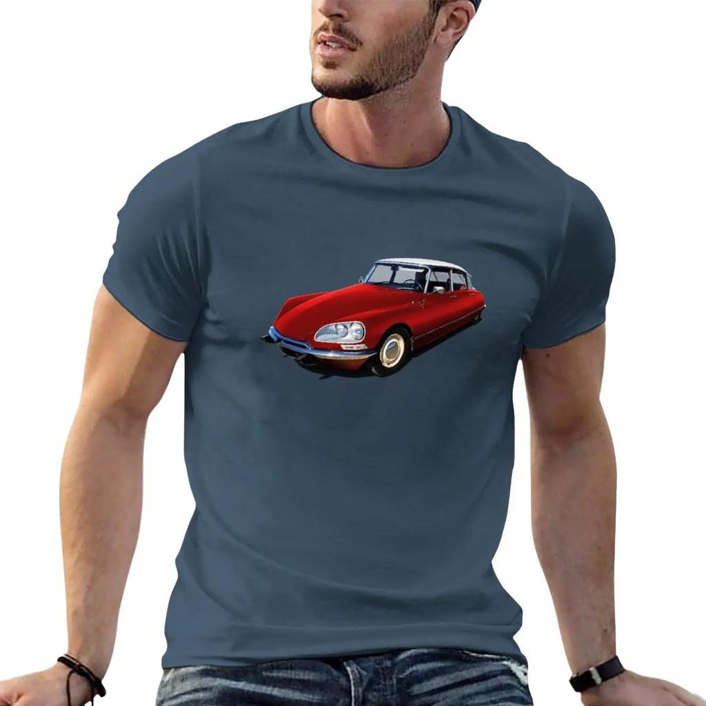 1970s Citroen Ds In Red Tshirt Oversized Summer Top T Shirts For Men