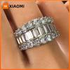 Huitan Gorgeous Women Ring Inlaid Bright Cubic Zirconia Fashion Lady Party Wedding Elegant Charming Accessories Jewelry for Lady