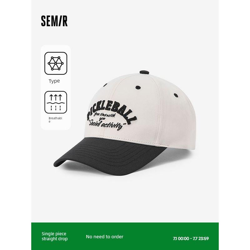 

Senma Hat Мужская 2024 Новое поступление Корейский стиль Преппи стиль Подходящая бейсболка Дышащая Нейтральная Солнцезащитная шляпа Вышивка букв Black and white tone 00391 All yards
