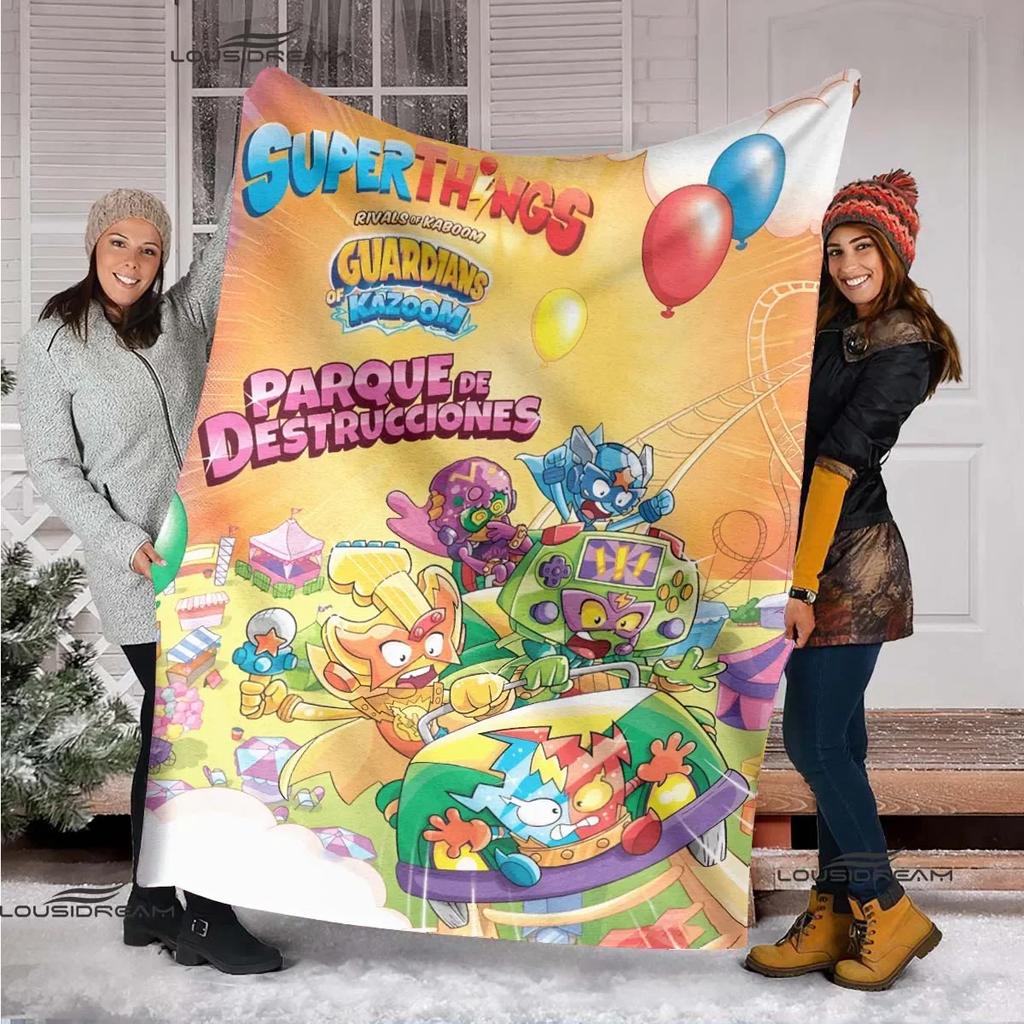 Cute Cartoon Super Zings Blankets Picnic Blanket Warm Flannel Blankets Soft and Comfortable Blanket Bed Linings Birthday Gift