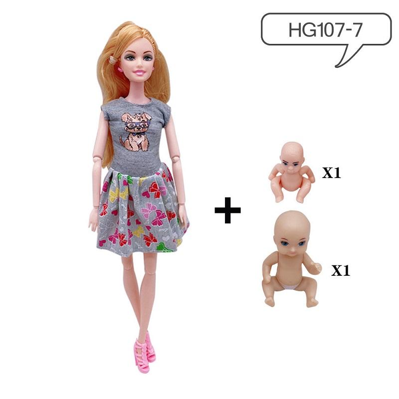11.5 Inches Pregnant Doll Mom Have 2Pcs Baby In Her Tummy with 1Pc Clothes Educational Dolls Girl Toy for Girl Gift