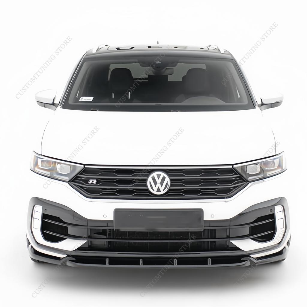 Per VW T-Roc MK1 A11 TSI/R 2019-2021 Pre-Lci 3 Pezzi Stile Maxton Spoiler Labbra Paraurti Anteriore Splitter Diffusore Kit Carrozzeria Retrofit