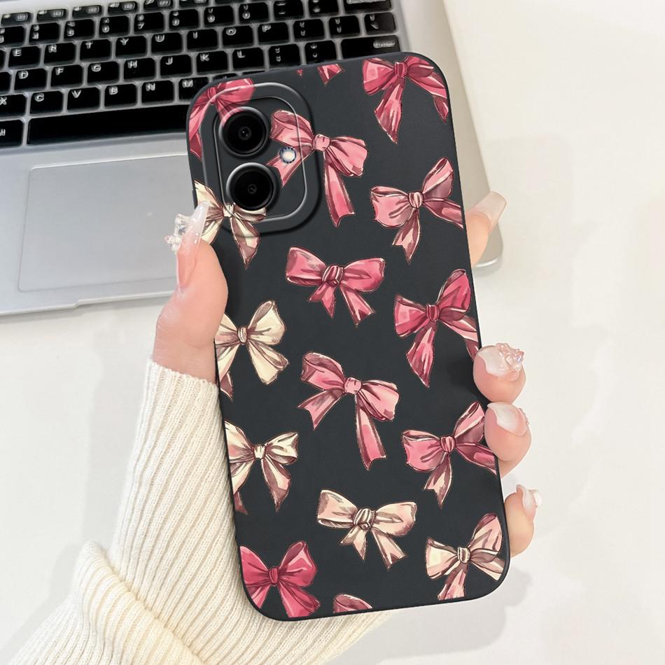 For Samsung Galaxy A06 Beautiful Bow Rose Painting Phone Case For Samsung A06 4G 5G Soft Silicone Shockproof Cases