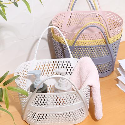 Cesta de Baño Cesta de Almacenamiento de Mano Cesto Doméstico Multifuncional Cesta de Almacenamiento para Lavado Categorizado Drenaje de Plástico