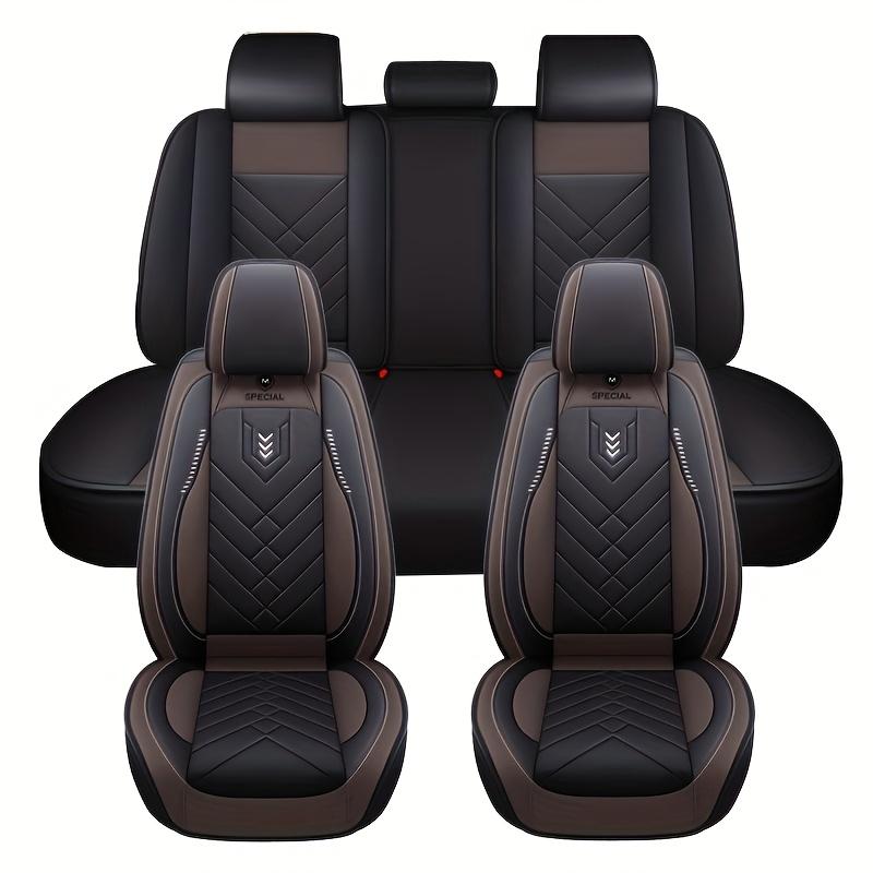 Full Set Car Seat Covers  Luxury Faux Leather Car Seat Covers, Universal Fit Full Coverage Protectors  Comfortable & Durable