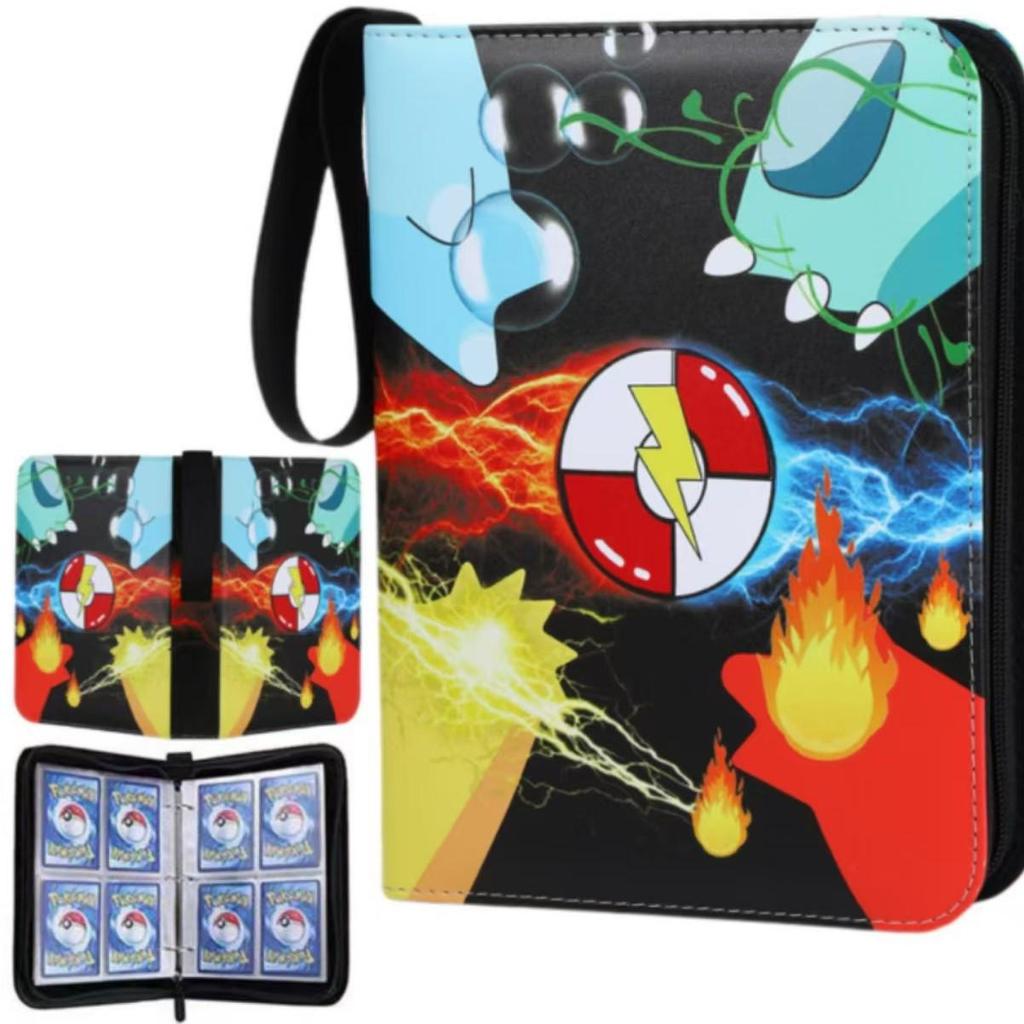 Pokémon Cartoon PU Game Card Collection Book with 4-Grid and 9-Grid Layouts