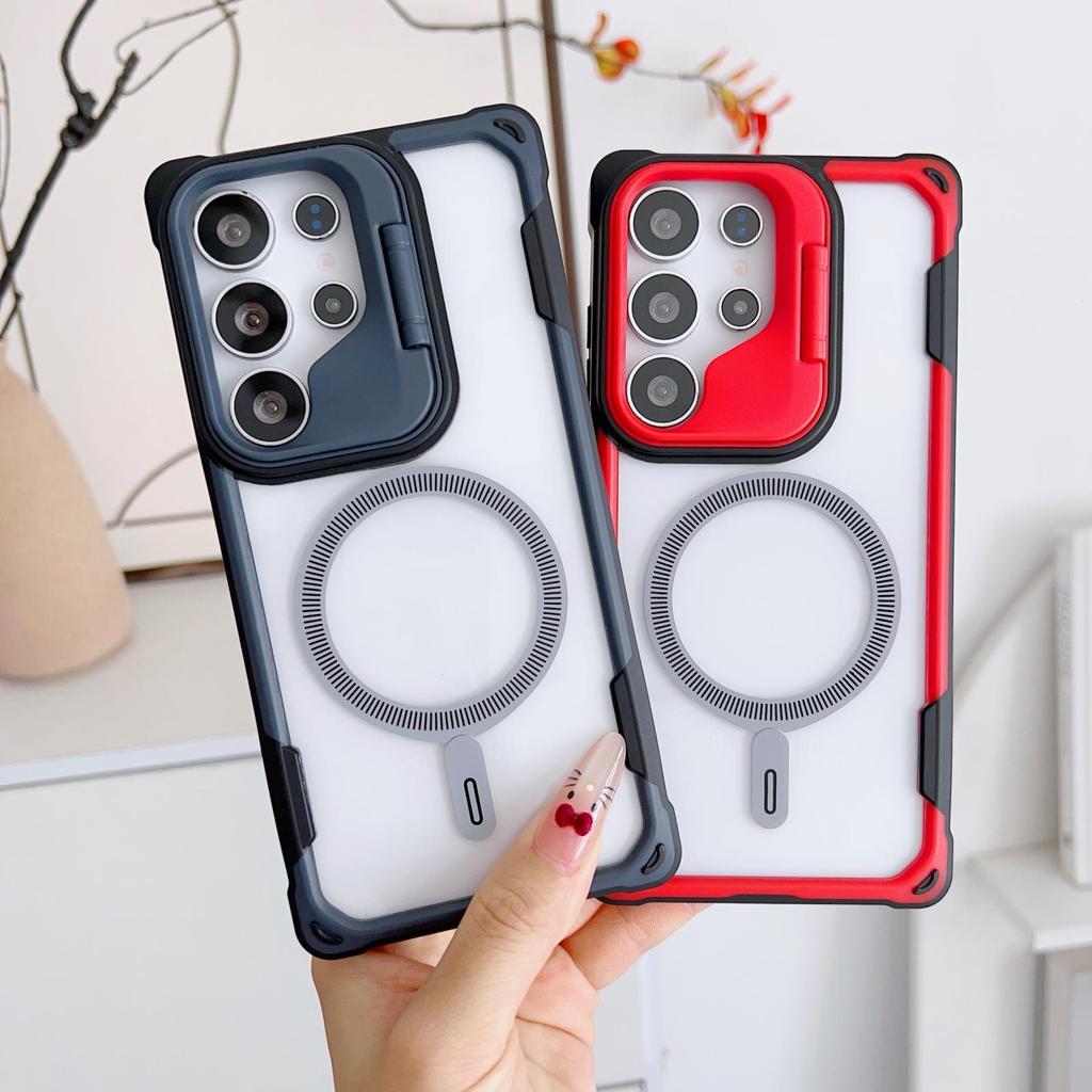 Oracle Bone Shield Model Is Suitable for Samsung S25ultra Mobile Case S24PLUS Lens Stand N52 Magnetic Absorption Anti Fall