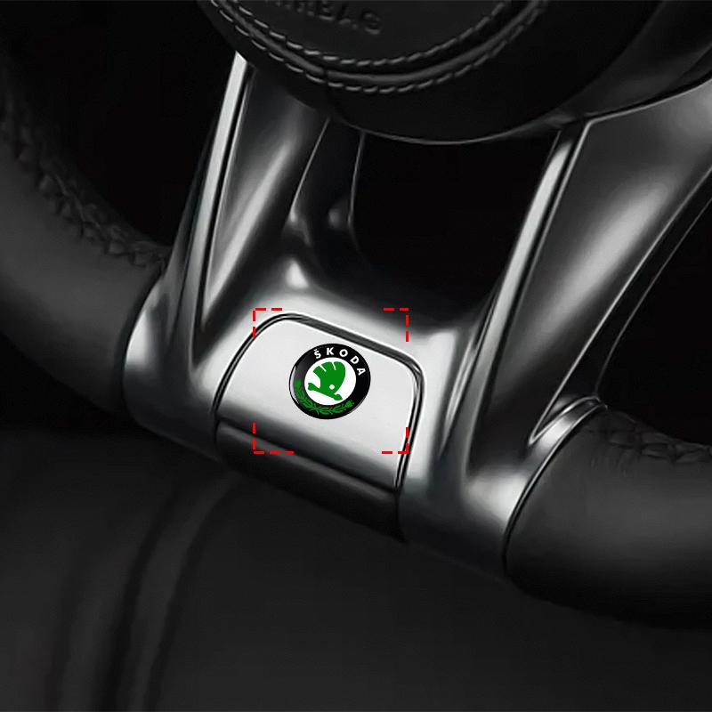 2/5/10Pcs 14MM Remote Car Key Stickers Emblem Accessories for Skoda S Skoda Kodiaq Fabia Kamiq Karoq Octavia 3 A5 A7 Scala R Accessories